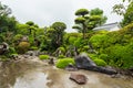 Beautiful Japanese garden in Chiran Samurai district in Kagoshima, Japan Royalty Free Stock Photo